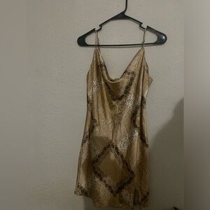 J for Justify Floral Gold and Brown Dress